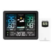 Digital Weather Station Alarm Clock Wireless Indoor Outdoor Thermometer with Atomic Clock Forecast Station with Calendar