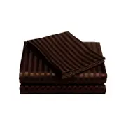 Kingtex Luxury Silky Satin Sheet Set Double Chocolate