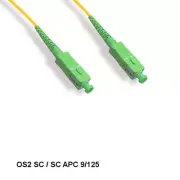 Kentek 98' SC/SC APC OS2 9 /125 Simplex Single-Mode Fiber Optic Cable OFNR