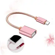 QUMIIRITY Type C to USB Connect Cable Adapter OTG Adapter for Data Transfer and Charging Durable with Braided Cable Rose Gold Compatible with Smartphones Laptops and More Random Color