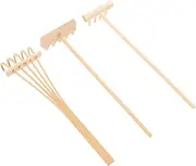 Kisangel 3Pcs Mini Zen Sand Rakes Mini Rakes Tool Bamboo Zen Garden for Sand Tabletop Feng Shui Decor