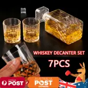 NEW Vintage Scotch Whiskey Decanter Glass 750ml Set of 7 Pieces Bottle Tumbler