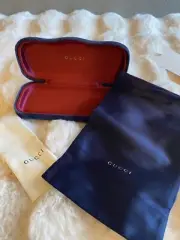 New GUCCI Eyeglasses & Sunglasses Case Authentic Clamshell, Cloth, & Case Bag
