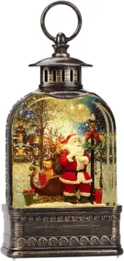 Christmas Snow Globes Santa Claus, Musical Lighted Snow Globes Lantern with 6Hti