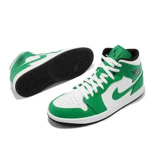 【NIKE 耐吉】Air Jordan 1 Mid Lucky Green 綠 白 男鞋 AJ1 休閒鞋 喬丹 一代(DQ8426-301)