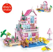 Pink Girls Seaside Beach Villa Friends Building Set 822pcs Compatible with Lego