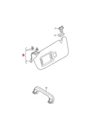 Genuine AUDI Q3 Sun Visor With Mirror And Cover Soul Black 83A857551E7C0 (for: Audi)