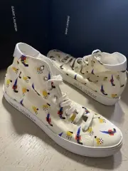 NIB Saint Laurent Men Canvas/Leather Menphis Sneakers Off White 9 US/42 Eu