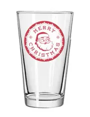 Christmas (Nostalgic Merry) - 16oz Pint Beer Glass Pub Barware Seltzer Cocktail
