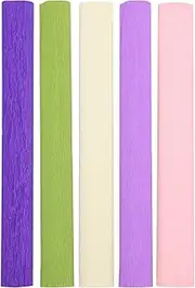 TEHAUX Crepe Paper DIY Craft Supplies 5 Rolls Tissue Paper for Boys and Flowers Cranes