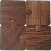 4 Pack Walnut Wooden Coasters,Creative Puzzle Coaster,Wooden Coffee Coaster,Plate mat,Small Tea Pad,for Tabletop Protection,Home Decor,for Hot Dishes Walnut Wood Coaster Beer Mats