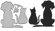 Metal Cats Dogs Die Cuts Cutting Dies Paper Cutting Stencils Templates Cutter Molds Moulds for Greeting Card Making DIY Scrapbooking Embossing Present Craft Decorative