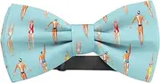 [KAWAMOUSE] Adjustable Pre-tied bow tie for toddler Boys (Watercolor Swimmer Men Women Engaged Pattern) Elegant Cute Bowties for Dogs Cats Pets, Pattern as Shown