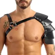 [Aannoel] Men's Harness Belt, Costume PU Leather Body Chest for Men, Sexy Punk Body Harness Belt, Nightclub Cosplay Clubwear, Adjustable Buckle Clothes Outfits Black