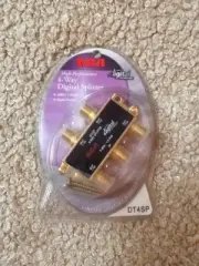New RCA High-Performance Gold Plated 4-Way Digital Splitter 5MHz - 1.0GHz DT4SP