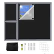 Portable Blackout Blinds, 118"×57" Travel Baby Nursery Shades with Adhesive Strips - Lightweight 100% Blackout Fabric for Camping/Caravans/Hotels (Cut-to-Size) ﻿