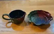 VTGJS Beaumont NC Pottery Batter Bowl & Pie Plate Valle Crucis NC Studio Pottery