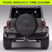 37" FORD BRONCO Spare Tire Cover with BACKUP CAMERA - Carbonized Gray Design