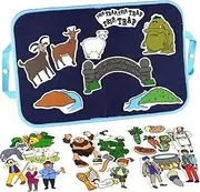 CHEFAN Felt/Flannel Board Story Set of 4, PRECUT Felt Pieces for Preschool Toddlers, Stone Soup, The Three Billy Goats Gruff, Jack & Beanstalk, The Boy Who Cried Wolf (CF-2021-CB-CUT)
