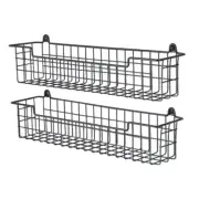 Spice Rack Organizer Wall Mount, Spice Organization Storage Shelf 2 Pack Black