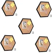 HOODANCOS 5 Sets Hexagonal Cork Board Tiles Cork Pin Display Organizers Small Wall Bulletin Board Stylish Decorative