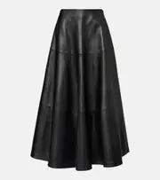 [Altuzarra] Altuzarra Varda leather midi skirt AU 14 black