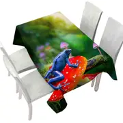 Beautiful Nature Frog on Mushroom Tablecloth