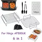 6 in 1 Air Fryer Steel Rack Grill Baking Accessories Set For Ninja AF500UK 10.4L