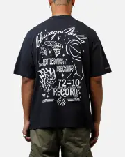 [MITCHELL & NESS] Mitchell & Ness Chicago Bulls Roll The Dice T-shirt Overdyed Black - Size XL XL Overdyed Black