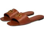 NIB Tory Burch Eleanor Leather Slide Sandal Rust Brown US 8 8.5 9 AUTHENTIC