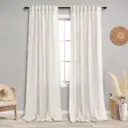 84 Inch Length Linen Curtains Drapes for Living Room 2 Panels Set,Cream Beige...