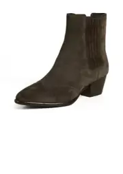 NWT Neiman Marcus Chelsea Ankle Boots Women's 10 Suede Pointed Toe Block Heel