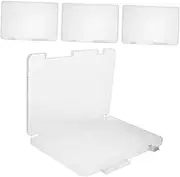 ABOOFAN 4Pcs Portable File Storage Box Transparent Document Organizer with Buckle Closure for Magazine Storage and Office Supplies Design for Access