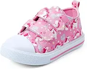 [PATPAT] Toddler Little Girls Canvas Sneakers hook and loop Kids Soft Walking Shoes