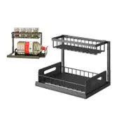 2 Tier Bathroom and Kitchen Under Sink Organizer-Black