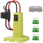 For Power Wheel Adapter Converter for Ryobi 18V Li-ion Battery with Fuse&Switch