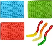 3 Pcs Snake Shape Gummy Molds - Edible Fondant Mould, Non-Stick Candy Mold, Ice Cube Trays, Chocolate Mold - Food Grade Silicone Rubber for Candies, Soap DIY, Worm Gummies