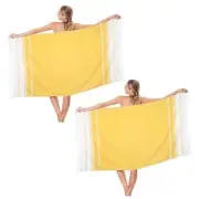 Beach Towel 2 Pack, Sand Free Beach Towels Oversized 39 x 2 Pack Diamond Yellow