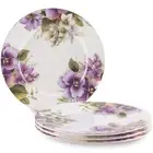 Grace Teaware Pansy Fine Bone China Dessert Plate Set of 4
