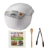 Zojirushi Micom Rice Cooker and Warmer 10 Cup with Cookbook Spoon and Tongs