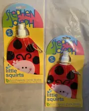 NWT STEPHEN JOSEPH LITTLE SQUIRTS ECO FRIENDLY DRINK BOTTLE-LADYBUG-REUSABLE-TWO