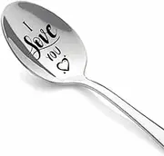 I Love You Gifts Spoon for him her Christmas Birthday Gifts for Boyfriend Girlfriend Anniversary Valentine's Day Gifts for Daughter Papa Ice Cream Spoon for Husband Wife
