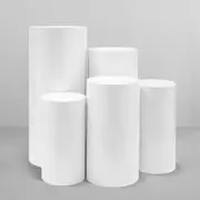 5Pcs Cylinder Pedestal Stands for Party Large Cylinder Tables for Parties Pedestal Display Plinth Pillars for Ceremony Birthday Party Art Decor-White