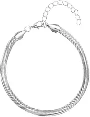 BESTYASH Jewelry for Women Ankle Chain Lightweight Silver Foot Bracelet Snake Bone Fish Scale Design for Dress and Skirt