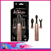 Intense - Triple Tip Massager Clitoris 10 Speed Interchange 3.74" Silicone Tips