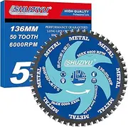 5-3/8”(136mm)-50T, Ferrous Metals Cutting Circular Saw Blade, Arbor 20mm with 5/8"-10mm Washer, Compatible with Cordless Saw, Metal, Steel Iron Bar, Sheet, Angle Cutting