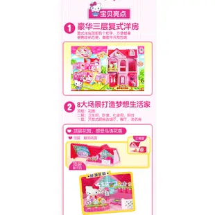 【W先生】Hello Kitty 凱蒂貓 豪華度假別墅 渡假小屋 家具組 豪華組 女孩 家家酒 玩具