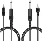 Bolvek RCA to 6.35mm 1/4 inch, 2 Pack 3ft RCA Male to 6.35mm TS Mono Male Jack Adapter Audio Cable for Speaker Mixer Amplifier TV AV Receiver Guitar