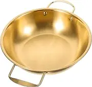 GRIRIW Stainless Steel Korean Ramen Pot with Double Handles Cooking Pot for Soup and to Clean Household Kitchenware for Induction and Gas Cookers