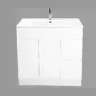 New 900mm Vanity, Ceramic Basin, Finger Pull, Soft Close Drawers and Doors